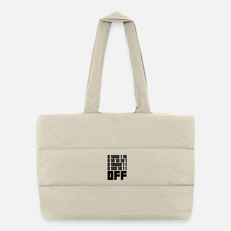 Binary Code F**k OFF – Humour Nerd & Geek Code Sac shopping matelassé