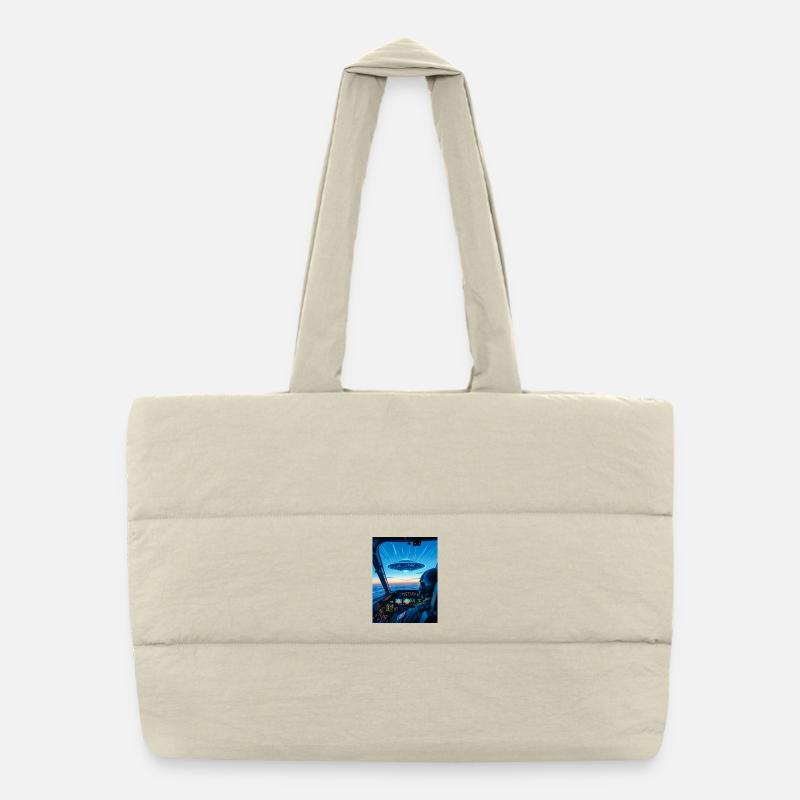 UFO Cockpit – View of the unknown  Puffer Shopping Bag