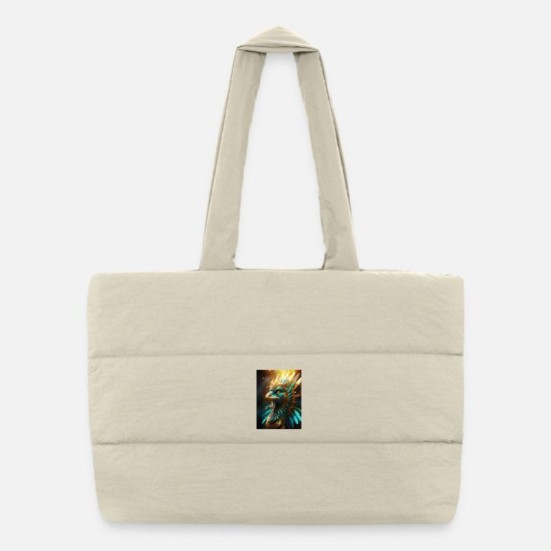 The Feathered Serpent of Light Puffer Shopping Bag