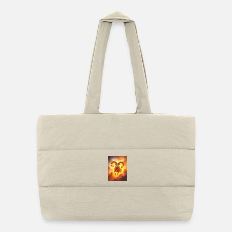 Bélier céleste ardent enflammant la création Sac shopping matelassé