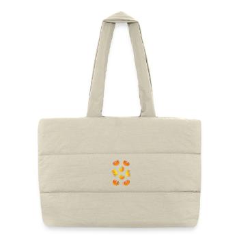 Flame Ring Pattern Yellow Orange - Puffer Shopping Bag - natural - Front