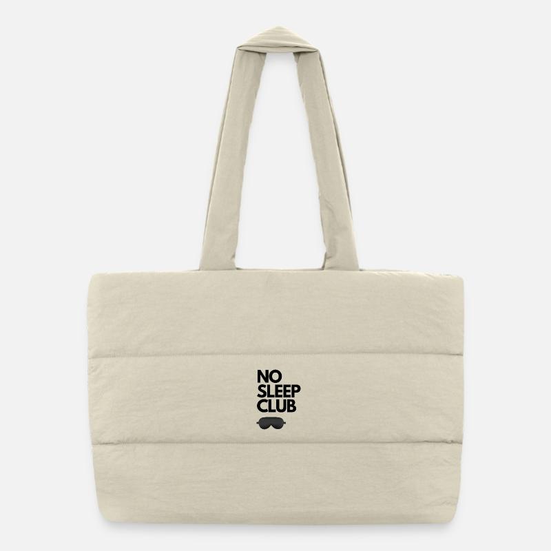 No Sleep Club Puffer Shopping Bag