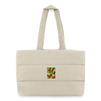 Psychedelic Butterfly Garden aux couleurs groovy - Sac shopping matelassé - blanc naturel - Devant