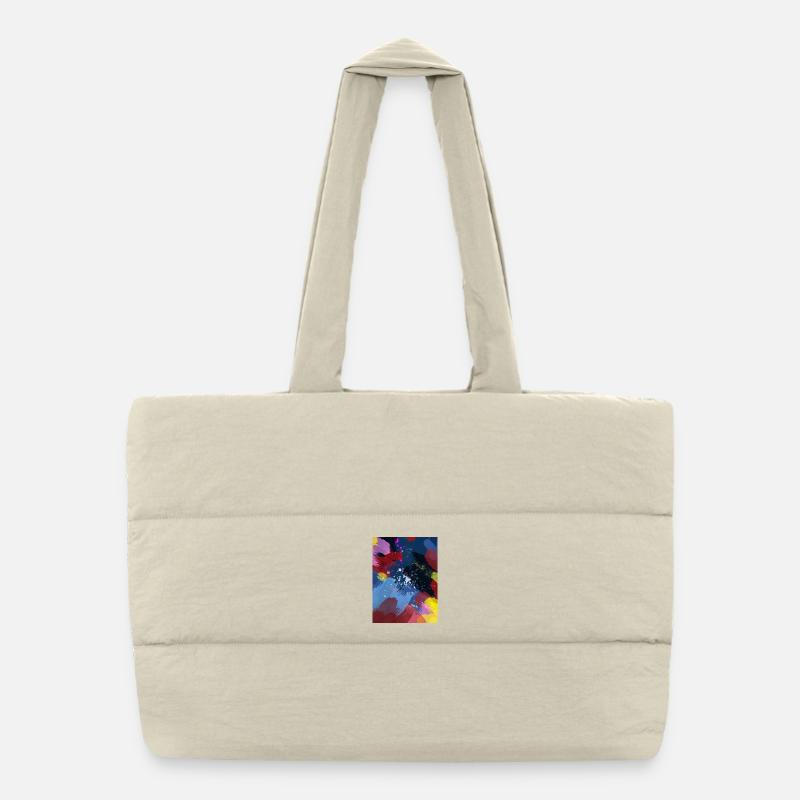 Color Explosion Ink Strips Puffer Shopping Bag