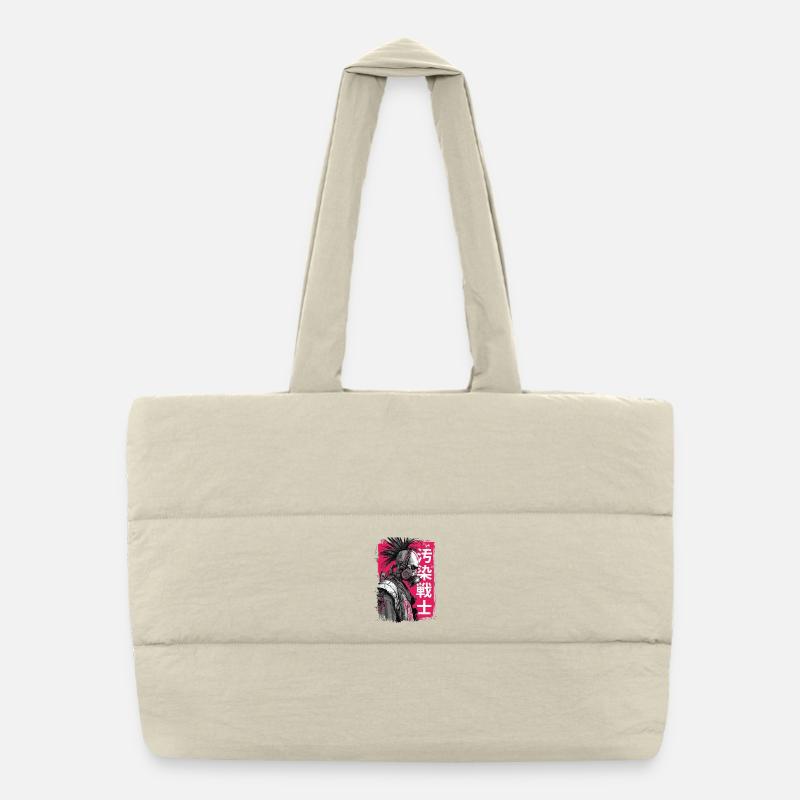 Punk Krieger mit Schriftzeichen Puffer-Einkaufstasche