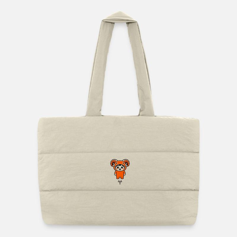 Signe du zodiaque Bélier dans le style kawaii Sac shopping matelassé