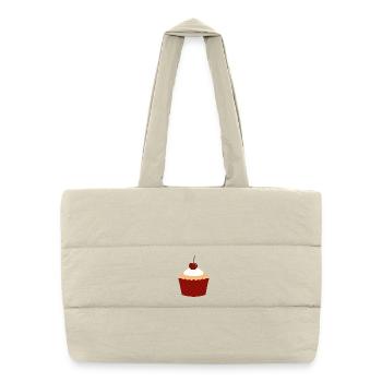 Charme Cupcake à la Crème Cerise - Sac shopping matelassé - blanc naturel - Devant
