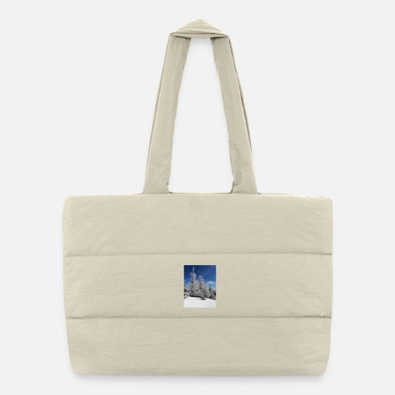 Winter Forest Snow Magic Puffer Shopping Bag