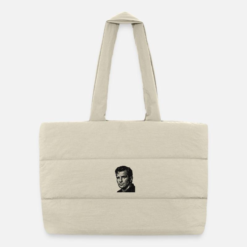 Jack Kerouac Halbtonporträt Puffer-Einkaufstasche