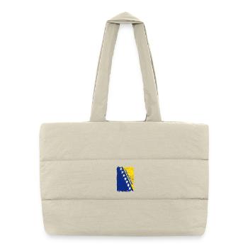 Bosnia and Herzegovina Flag - Puffer Shopping Bag - natural - Front