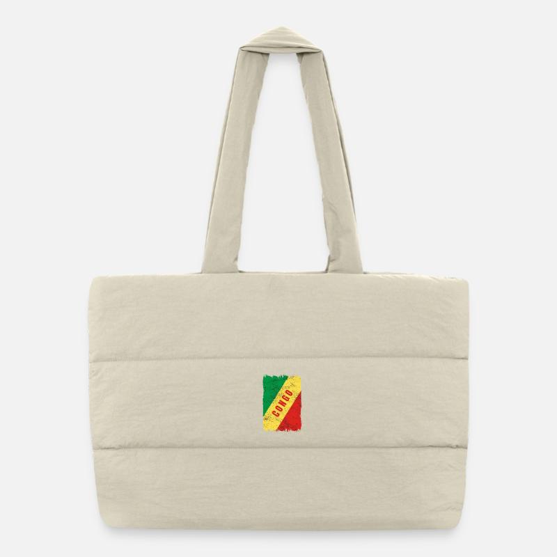 Congo flag Puffer Shopping Bag