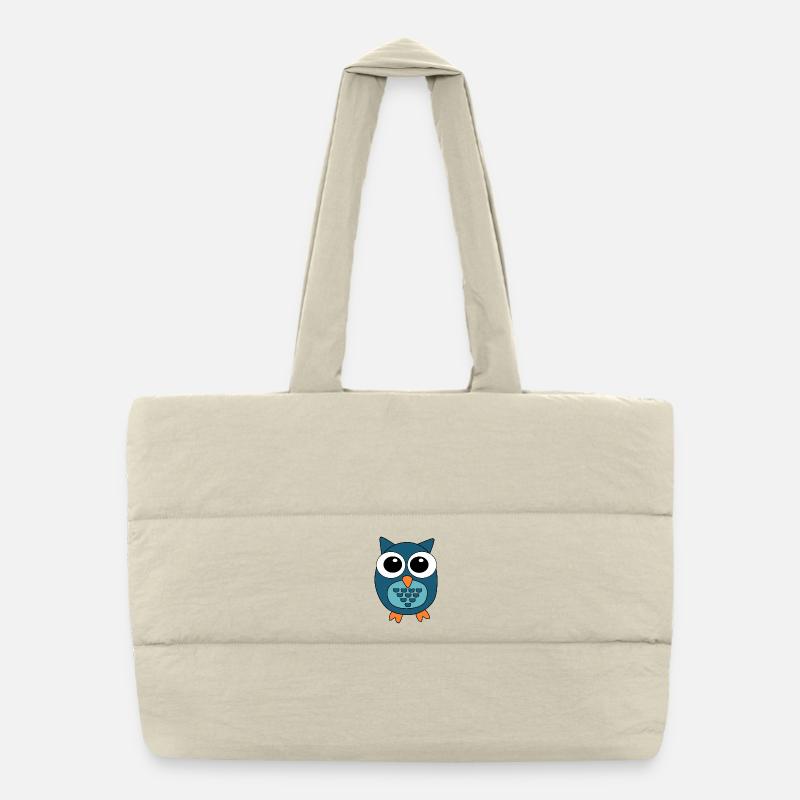 Eule blaue Eule - Puffer-Einkaufstasche - Naturweiß