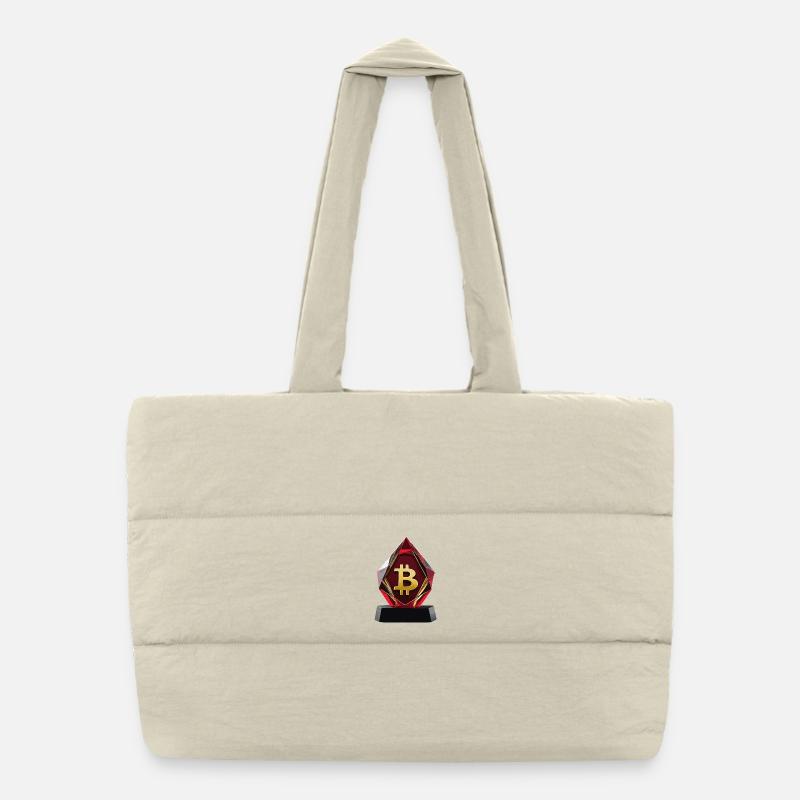 Bitcoin Kristall Logo Design Puffer-Einkaufstasche