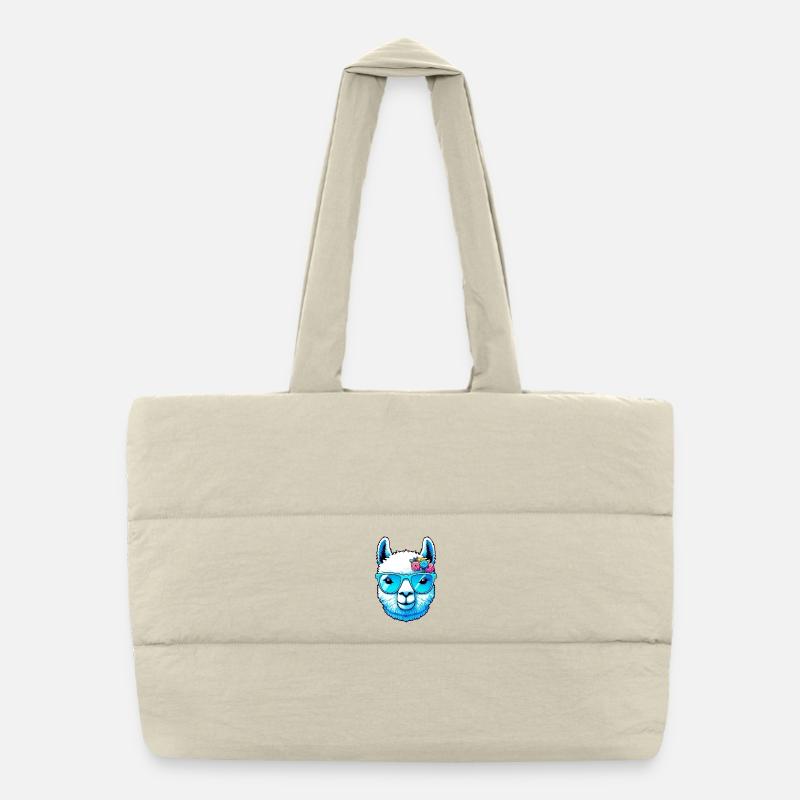 Alpaga avec lunettes de soleil Sac shopping matelassé