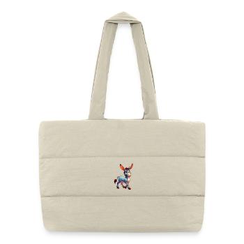 Esel-Maultier - Puffer-Einkaufstasche - Naturweiß - Vorne