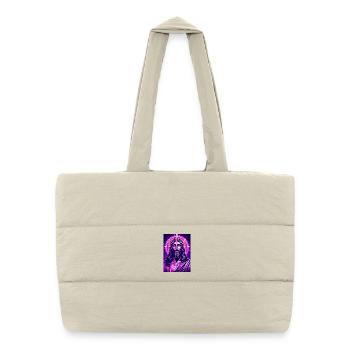 Neon Jesus mit Heiligenschein - Puffer-Einkaufstasche - Naturweiß - Vorne