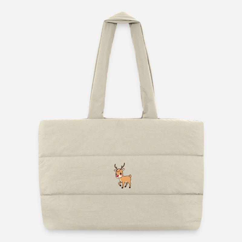 Reindeer Puffer Shopping Bag