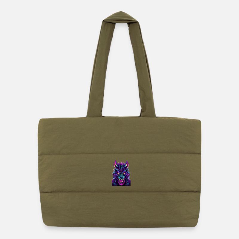 Neon Wolfsgeist Puffer-Einkaufstasche