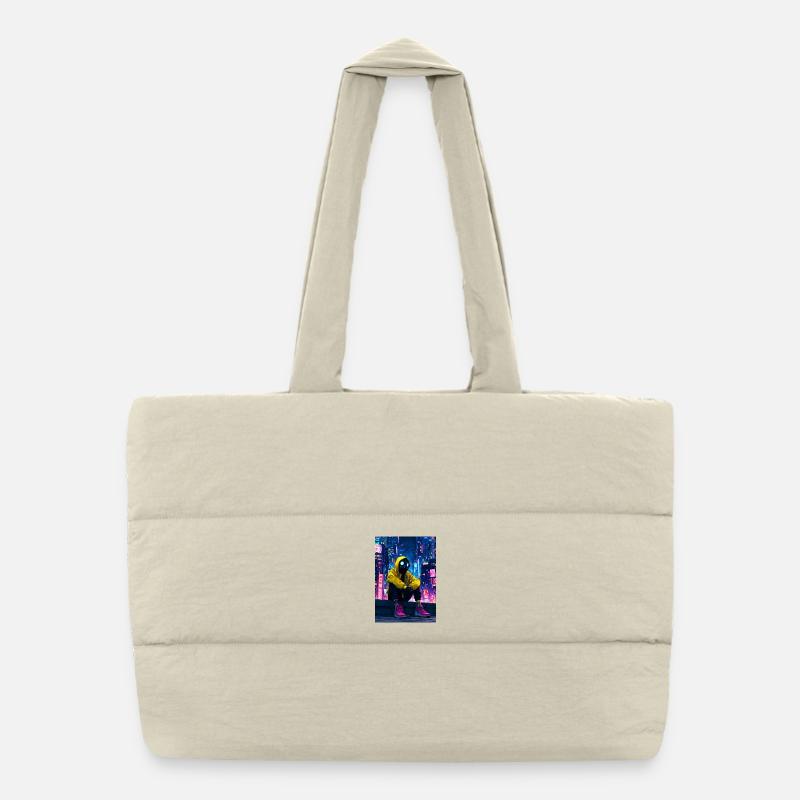 Neon City Masked Rider Puffer Shopping Bag
