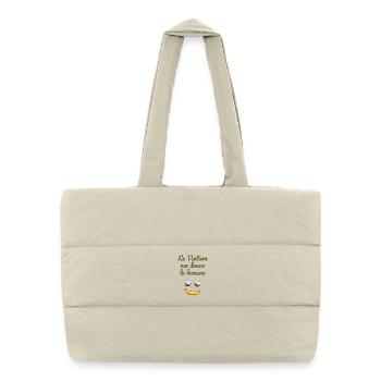 Lanature me donne la banane - Sac shopping matelassé - blanc naturel - Devant