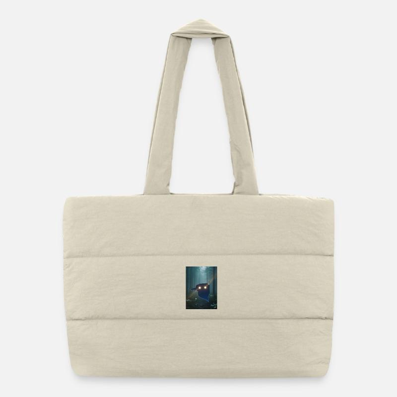 Nachtwald Vogel Silhouette Leuchten Puffer-Einkaufstasche