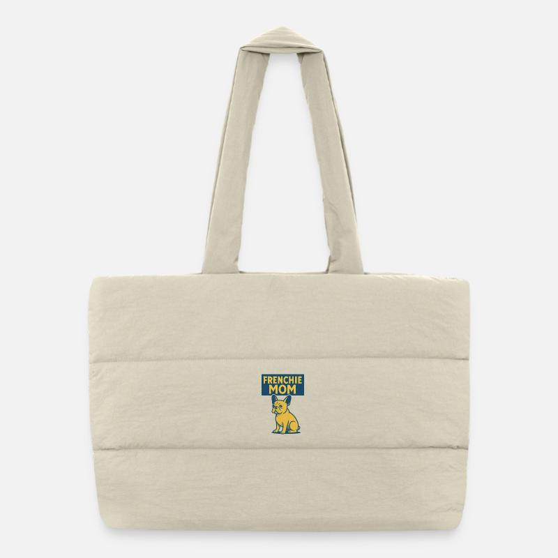 Frenchie Mom Bulldog Tee Puffer Shopping Bag