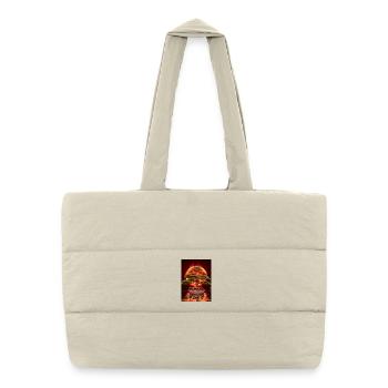 Bonsai Red Suns Japanese Writing Sign - Puffer Shopping Bag - natural - Front