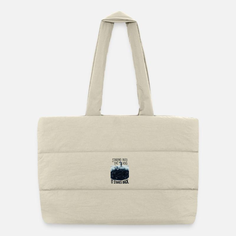 Staring into the abyss Puffer Shopping Bag