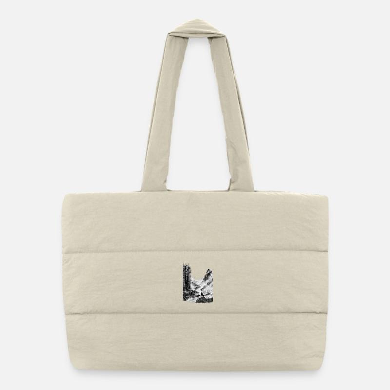 Silent Valley | Exotic Nature Art Puffer Shopping Bag