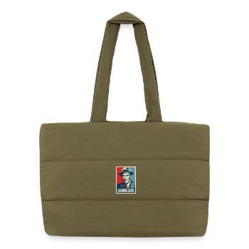 Burroughs Pop Art Portrait - Puffer Shopping Bag - safari green - Front