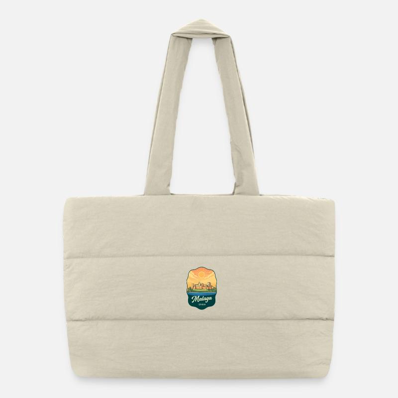 Malaga Alcazaba Vintage Sunset Reiseabzeichen Puffer-Einkaufstasche