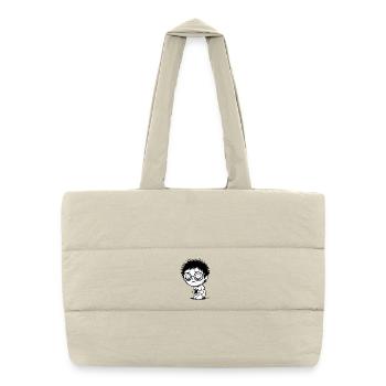Student Coffee Fatigue Blank Gaze Manga - Puffer-Einkaufstasche - Naturweiß - Vorne