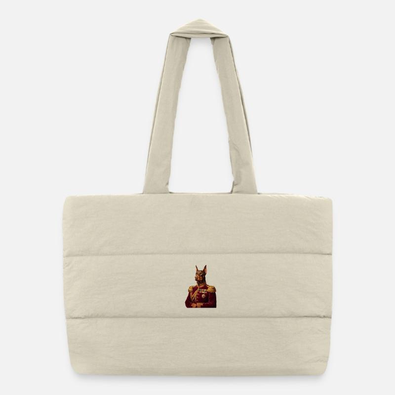 Doberman Portrait: The Royal General Puffer Shopping Bag