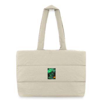 Jeu de lumière de l’aurore verte - Sac shopping matelassé - blanc naturel - Devant