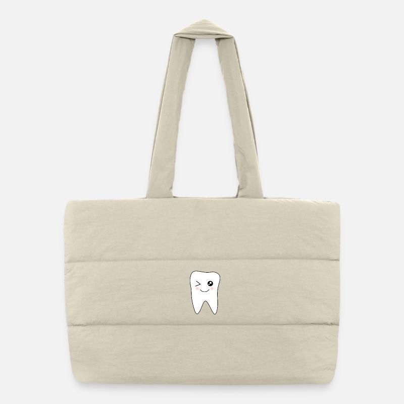 Dente, dents, cadeau dentiste Sac shopping matelassé