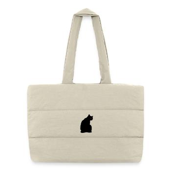 Black cat - Puffer Shopping Bag - natural - Front