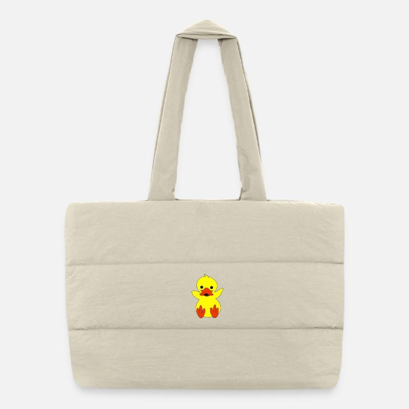 Croaking Yellow Duckling Puffer Shopping Bag