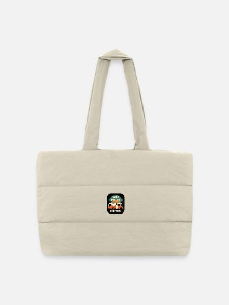 Camping live - Wild Paths Quiet Souls Camper Art - Sac shopping matelassé - blanc naturel