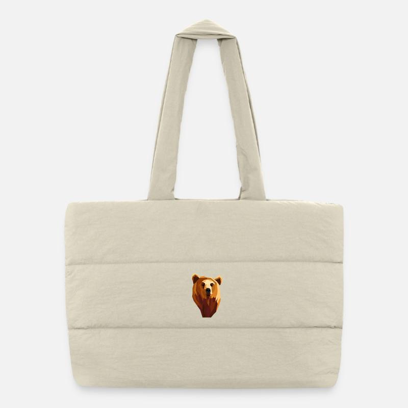 Low poly geometric bear Puffer Shopping Bag