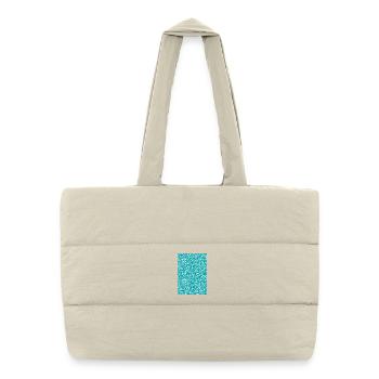 Design de feuille de palmier bleu - Sac shopping matelassé - blanc naturel - Devant