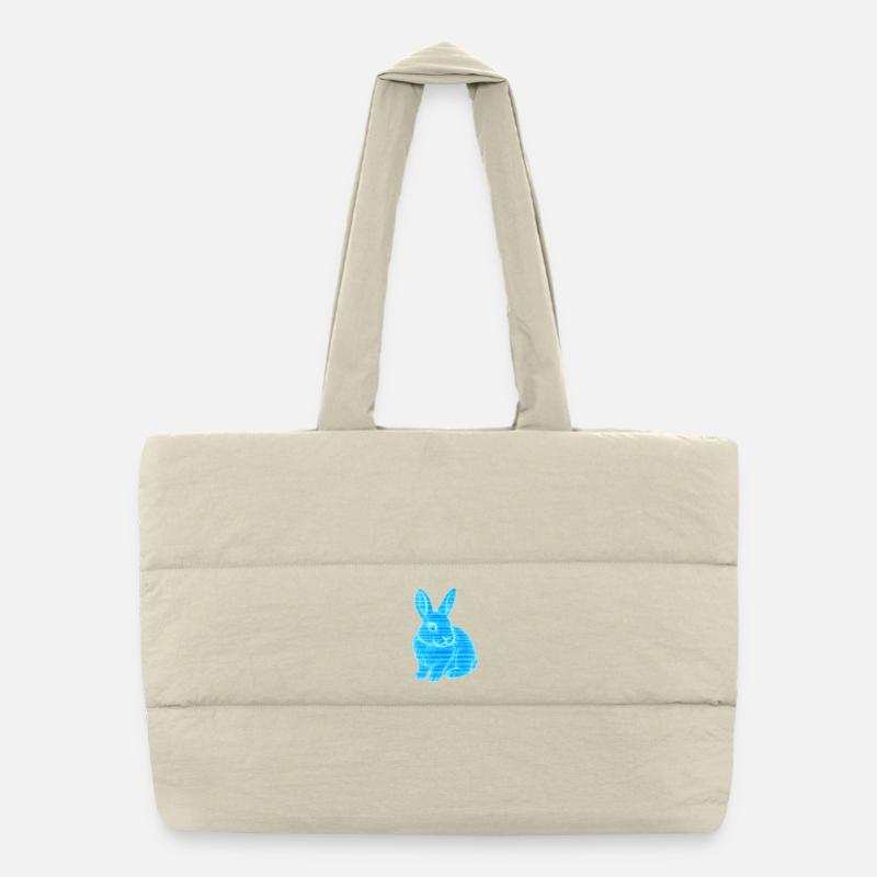 Neon Bunny Blue Glow Puffer Shopping Bag