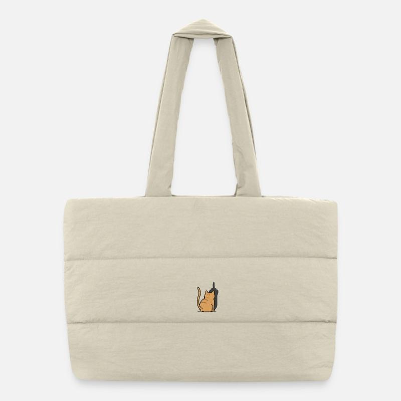 Recognize the Signs Cat Middle Finger Puffer Shopping Bag