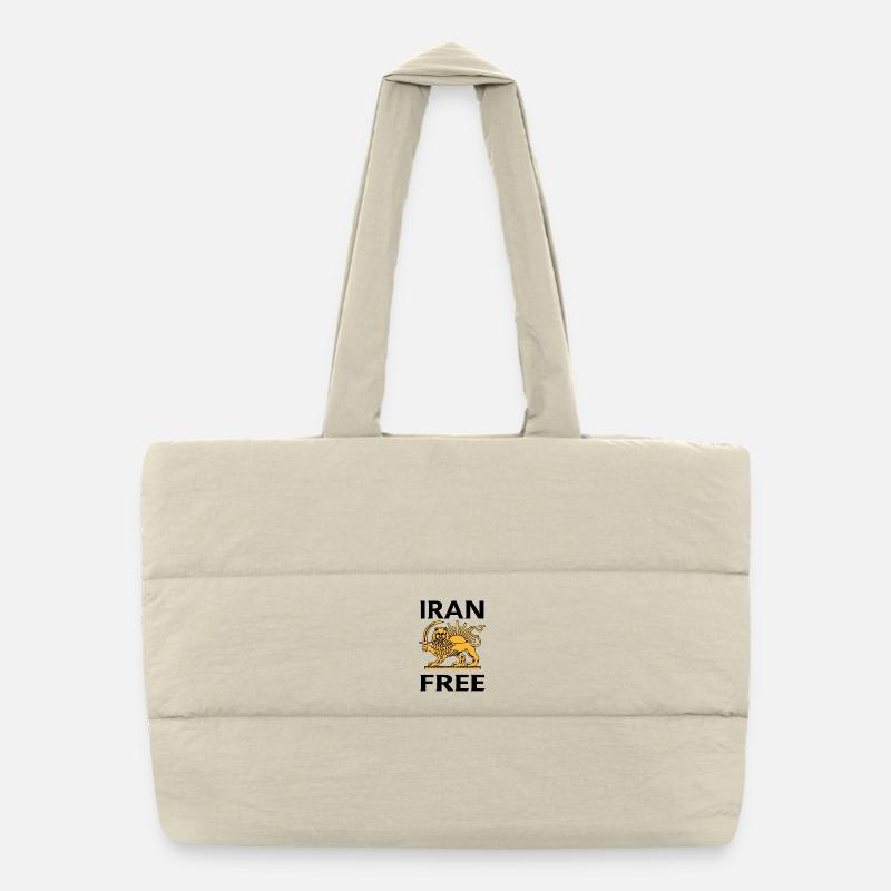 Heraldic lion with sword and sun Puffer Shopping Bag