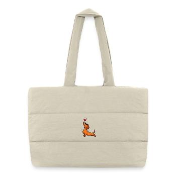 Teckel, amoureux du vin, maman de chien viennoise - Sac shopping matelassé - blanc naturel - Devant