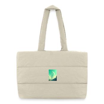 Paysages spatiaux rétro futuristes Esthétique des années 1960 - Sac shopping matelassé - blanc naturel - Devant