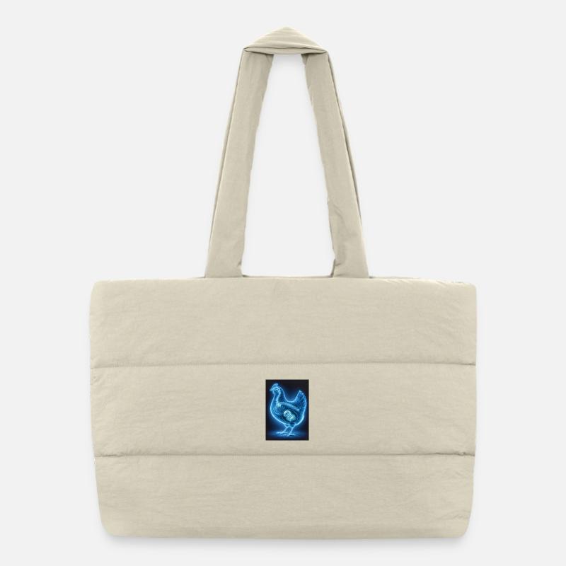 Neon-Poulet-Fetalkunst Puffer-Einkaufstasche