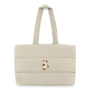 Vache en chocolat - Sac shopping matelassé - blanc naturel - Devant