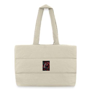 Red horse with foliage in the dark forest - Puffer Shopping Bag - natural - Front