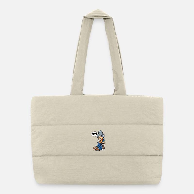 Boy saying Yo Puffer-Einkaufstasche