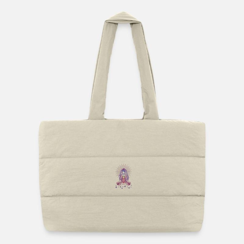 Boho Yoga Style Fille Happy Mind Happy Life Sac shopping matelassé